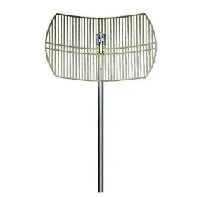 Antena Rejilla direccional, Ganancia 24 dBi, Dimensiones (90 x 60 x 38 cm), rango de frecuencia (2300-2500 MHz).