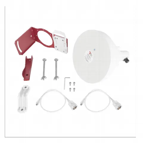 Antena Tipo Horn de 30 °, 19 dBi, 4.9-6.5 GHz, Ideal para ambientes de alto ruido,  Tipo de conector N-Hembra, con montaje y jumpers incluidos 