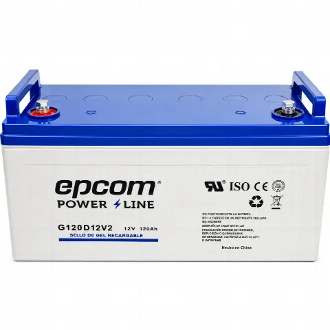 Batería GEL de Ciclo Profundo / 12 Vcc / 120 Ah / Descarga Máxima 1200 A / 18 Años en Flotación / Sellada Antifugas