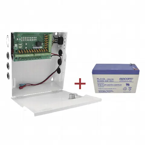 Fuente de Alimentación / 18 Salidas / 20 A / Voltaje Ajustable 11-15 VCC / Batería de Respaldo 12 VCC 7 Ah / Entrada Universal 96-264 VCA