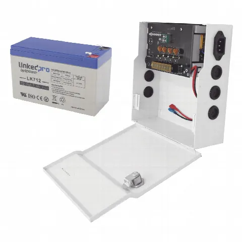 Fuente de Alimentación con Respaldador / 96-264 VCA / 11-15 VCC @ 4 A / Batería AGM 12 VCC 7 Ah / Salida Temporizada 0-45 s / 214.5x200x71 mm