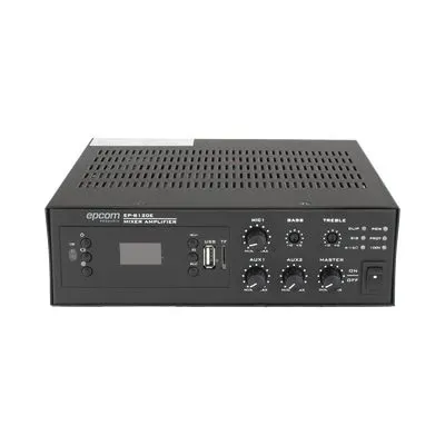 Amplificador de Potencia Digital / 120W / Salida 4~16Ω o 100V / Entrada XLR con Phantom 48V / Bluetooth / FM / USB y TF / Protección contra Cortocircuito
