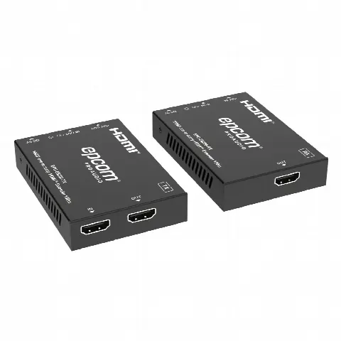 Extensor HDMI sobre IP / Full HD 1080p@60Hz / Alcance 150 m (492.1 ft) por CAT6 / Codificador y Decodificador / Red Gigabit / Control IR