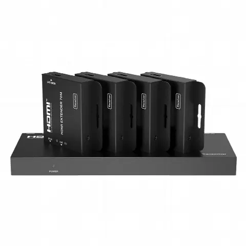 Splitter HDMI 1x4 / 4K@30Hz 4:4:4 / 1080p@60Hz / Extensión 40 m (131.2 ft) Cat6 / PoC / HDCP 1.4
