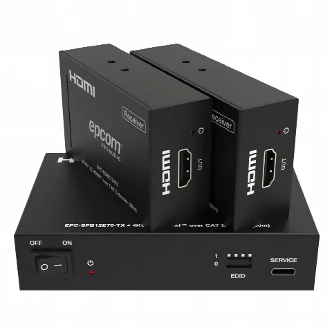 Splitter HDMI / 1x2 / 4K@60Hz a 60 m (197 ft) / 4K@30Hz a 70 m (230 ft) / Extensión Cat6 / Salida Loop / EDID / HDCP 2.2 / PoC