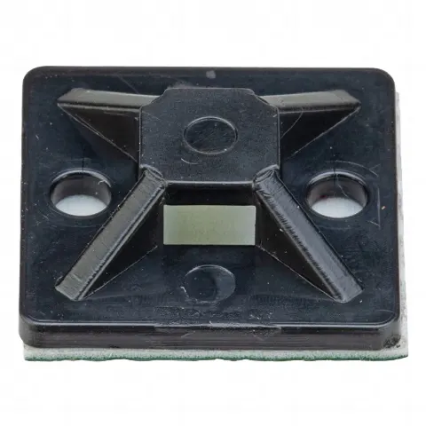 Montaje-Sujetador Adhesivo de 4 Vías de 3/4 x 3/4 x 1/4, Color Negro,  Nylon 6.6 Retardante de Llamas V-2, Paquete de 100pz