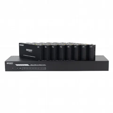 Splitter y Extensor de Video HDBaseT / 1x8 / 4K@60Hz 4:4:4 / 120 m (393.7 ft) en 4K / 150 m (492.1 ft) en 1080p / 18 Gbps / HDR10+ / PoC / IR y RS-232