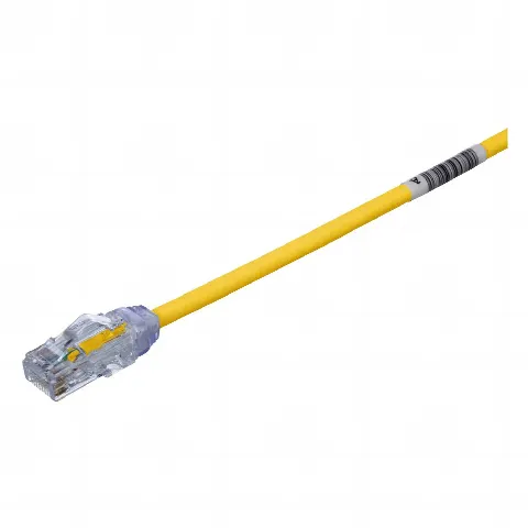 Cable de Parcheo UTP Cat6A, CM/LSZH, Diámetro Reducido (28AWG), Color Amarillo, 1ft