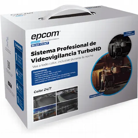 Kit TurboHD / DVR 4 Canales / 4 Cámaras Bala ColorVu / 1080p Lite / H.265+ / IP66 / Audio Integrado