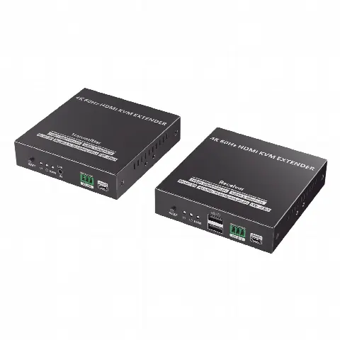 Extensor KVM HDMI / 4K @ 60 Hz / 120 m (393.7 ft) / 18 Gbps / Cat 6/6a/7 / Salida Loop / USB y RS-232