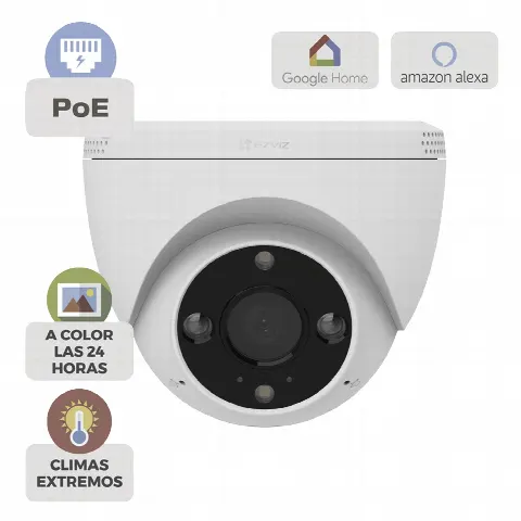 Cámara IP Bullet PoE / 3 Megapixel 2K / Visión Nocturna Color 30 m (98.4 ft) / Detección IA Humano/Vehículo / Audio Bidireccional / Defensa Activa / IP67