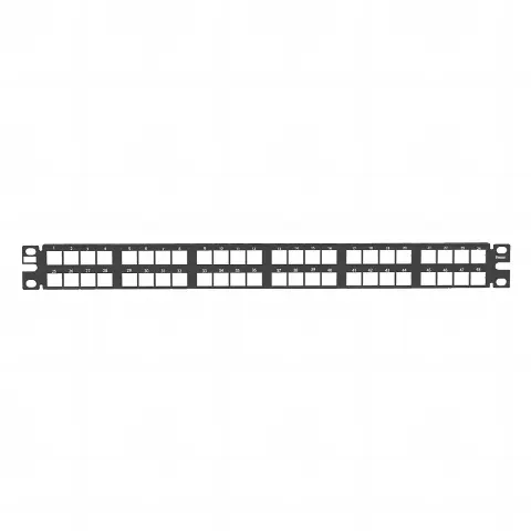 Panel de Parcheo Modular de Alta Densidad, Keystone (Sin Conectores), Identificación con Etiqueta Adhesiva, de 48 Puertos en 1 UR