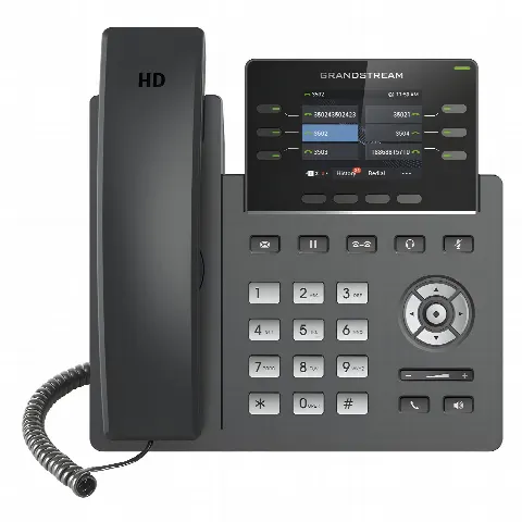 Teléfono IP / 3 Líneas SIP / 6 Cuentas / Pantalla 2.4" / PoE / Gigabit / Audio HD Opus