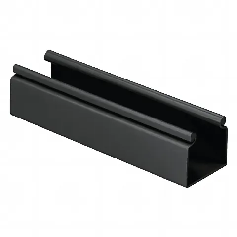 Canaleta FiberRunner? 2X2 sin Tapa, de PVC Rígido, Sin Orificios de Montaje, Color Negro, 1.8 m de Largo