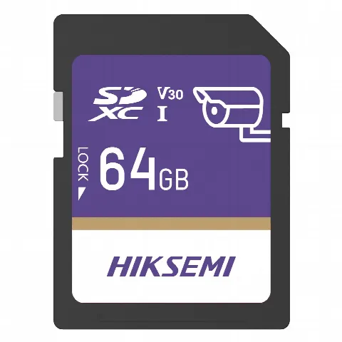 Tarjeta SD / 64 GB / Lectura 100 MB/s / Escritura 90 MB/s / Clase 10 U3 V30 / 3D TLC NAND / -25°C a 85°C (-13°F a 185°F) / Videovigilancia 24/7