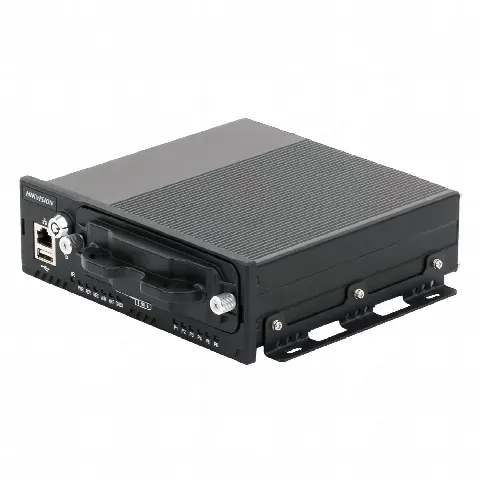 NVR Móvil Vehicular / 8 Canales / 4 PoE + 4 IP vía Switch / 2 Megapixel / H.265 / GPS + Sensor G / 2 Bahías HDD / Aluminio Industrial / 9-36 VCC