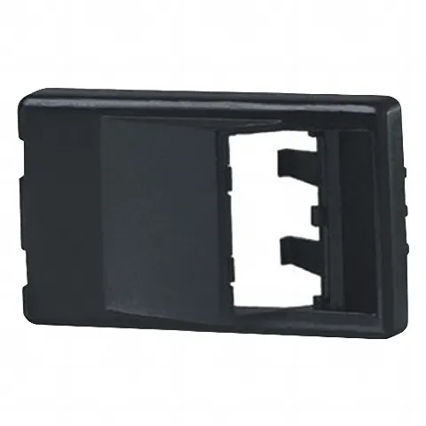 Placa de Mobiliario Modular Estándar, Salidas Para 2 Puertos Mini-Com Angulados, Color Negro