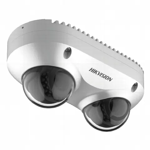 Cámara Panorámica Dual / 4 MP por Lente / 2.8 mm Fijo / IP67 / IK10 / PoE / WDR 120 dB / 10 m (32.8 ft) IR / Audio y Alarma I/O / MicroSD 256 GB