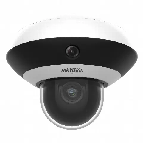Mini Domo PanoVu IP / 4 Megapixel UHD / 1 PTZ 4X Zoom + 3 Lentes Panorámicos 360° / H.265 / IR 10 m (32.8 ft) / PoE+ / dWDR / Uso en Interior