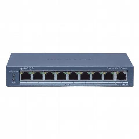 Switch Administrable PoE+ / 8 Puertos 10/100 Mbps / Uplink Gigabit / PoE Extendido 300 m (984.3 ft) / 110 W / Gestión Remota