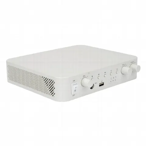 Amplificador de Audio / 2 Canales / 30 W por Canal / Bluetooth / USB / RCA / Micrófono / Cobertura 30 m (98.4 ft)