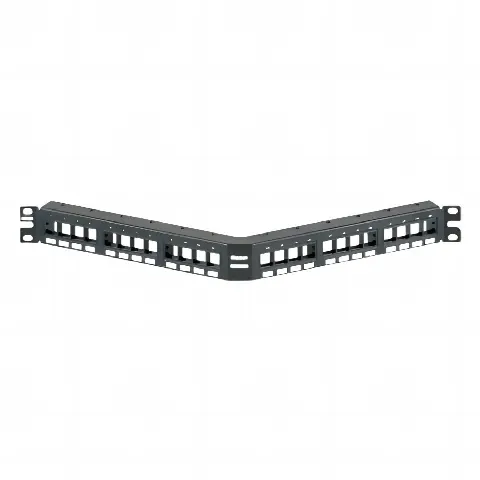 Panel de Parcheo Modular Keystone (Sin Conectores), Angulado, de 24 Puertos, 1UR