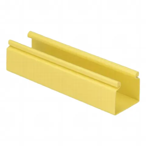 Canaleta FiberRunner? 2X2 sin Tapa, de PVC Rígido, Con Orificios de Montaje, Color Amarillo, 1.8 m de Largo