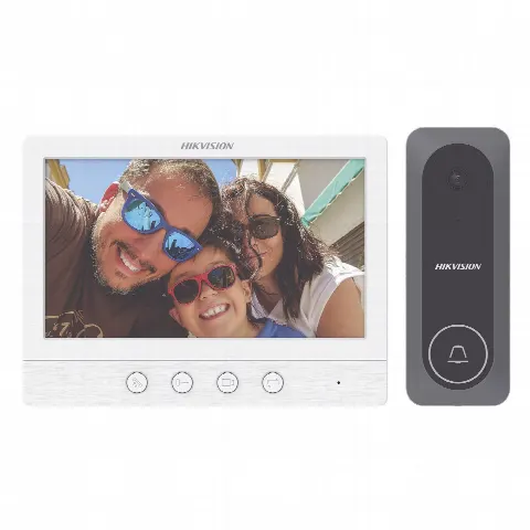 Kit de Videoportero / Pantalla LCD 7" / 720p / Gran Angular 130° / Frente de Calle IR 3 m (9.8 ft) / Conexión 4 Hilos / 3 Monitores / 2 Frentes de Calle / Exterior