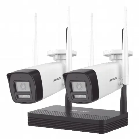 Kit de Videovigilancia IP Inalámbrico / 2 Megapixel / NVS 4 Canales / 2 Cámaras Bala / Dual Light IR 30 m (98.4 ft) + Luz Blanca 20 m (65.6 ft) / Wi-Fi 2.4 GHz / Audio Bidireccional / IP66 / Exterior