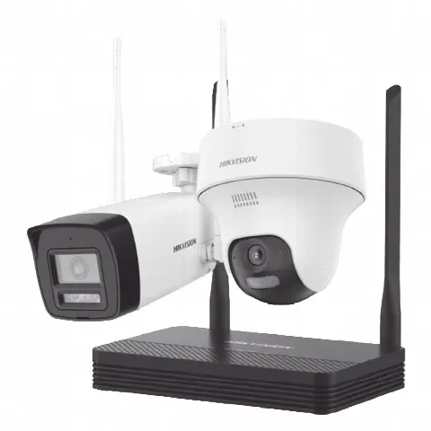 Kit de Videovigilancia IP Inalámbrico / 4 Megapixel / NVS 4 Canales / 2 Cámaras Wi-Fi / Dual Light / Audio Bidireccional / Micro SD 512 GB / Exterior