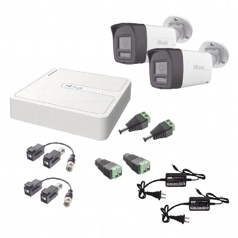 Kit de Videovigilancia TurboHD / DVR 4 Canales / 2 Cámaras Bala 2 Megapixel / Dual Light 20 m (65.6 ft) + IR 30 m (98.4 ft) / Audio Bidireccional / Exterior IP67