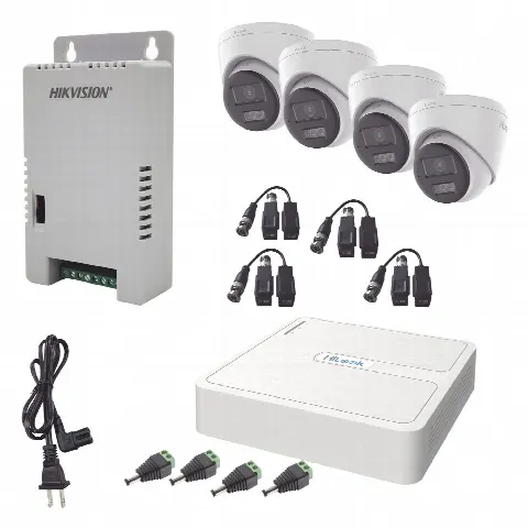 Kit de Videovigilancia TurboHD / 4 Canales / 1080p Lite / ColorVu / Dual Light 40 m (131.2 ft) / Audio Bidireccional / IP67 / Exterior