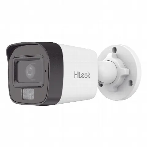 Cámara Bala IP / 4 Megapixel / Dual Light 20 m (65.6 ft) IR + 15 m (49.2 ft) Luz Blanca / Lente 2.8 mm / 104° / IP67 / PoE / Audio Integrado / Exterior