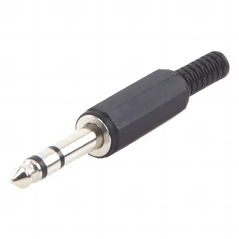Conector macho de 6,3 mm con funda de plastico (estereo) 