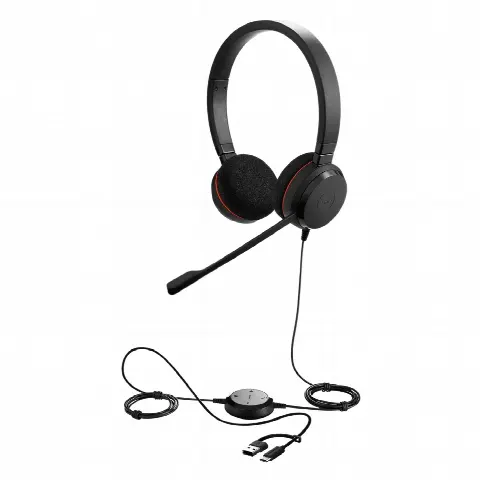 Headset Profesional con Cable / Cancelación de Ruido Avanzada / USB-C y USB-A / Certificación UC y Microsoft Teams / Altavoces 28 mm / Plug-and-Play