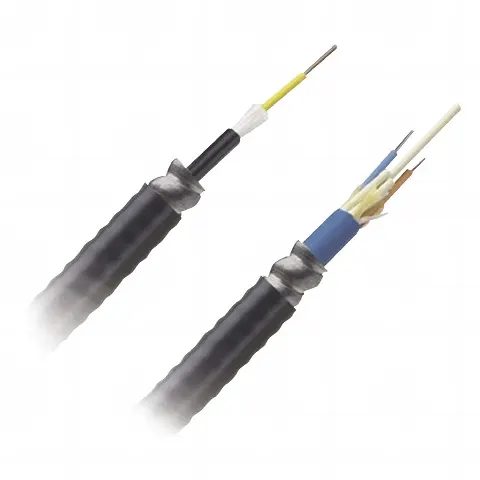 Cable de Fibra Óptica de 12 hilos, Monomodo OS2, Interior/Exterior, Armada, Loose Tube 250um, OFCR (Riser), Precio Por Metro