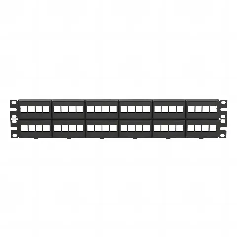 Panel de Parcheo Modular Keystone (Sin Conectores), de 48 Puertos, Identificación con Etiqueta Adhesiva, 2UR