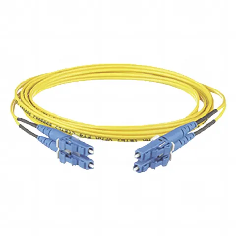Jumper de Fibra Optica Monomodo 9/125 OS2, LC-LC Duplex, OFNR (Riser), Color Amarillo, 10 Metros