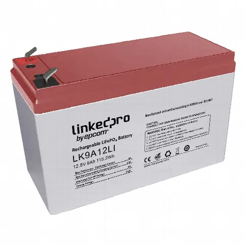 Batería de Litio LiFePO4 / 12.8 Vcc / 9 Ah / 115.2 Wh / 2000 Ciclos / Terminales F2