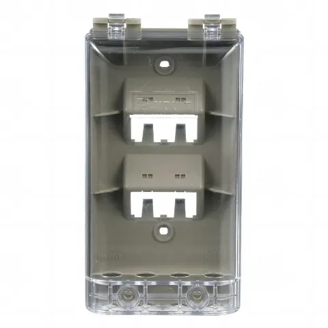 Placa de Pared Vertical, Resistente al Agua con Protección IP56, Acepta 4 Módulos Mini-Com, Color Gris