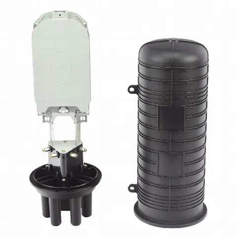 Caja de Distribución de Fibra Óptica Vertical Tipo Domo / 48 Empalmes Expandible a 96 / IP68 / Exterior