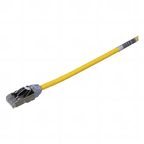 Patch Cord Cat6A, Diametro Reducido 28 AWG, Blindado S/FTP, CM/LS0H, 20 cm (7.87 in), Color Amarillo