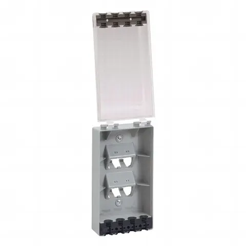 Placa de Pared Vertical, Resistente al Agua con Protección IP56, Acepta 4 Módulos Mini-Com, Color Claro