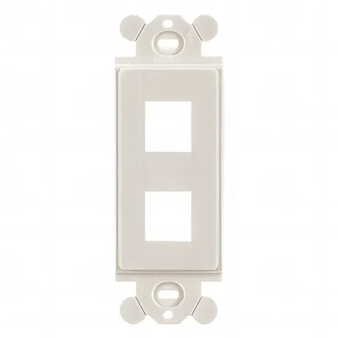 Marco de Módulo Dúplex, Para Placas Frontales Estándar GFCI, Acepta 2 Módulos Keystone, Color Blanco