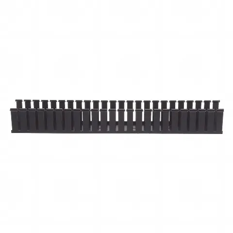 Canaleta Ranurada de PVC sin Tapa, Tipo G, 32 mm de Ancho, 53.8 mm de Alto y 1828.8 mm de Largo, Color Negro