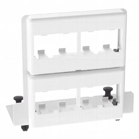 Patch Panel / 8 Puertos Mini-Com / Acero Calibre 18 / Instalación Push/Pull / Gabinete Multipropósito / Blanco