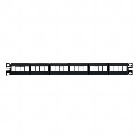 Panel de Parcheo Modular Keystone (Sin Conectores), de 24 Puertos, Espacio Para Identificación con Etiqueta Adhesiva,  1UR