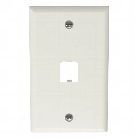 Placa de Pared Vertical Clásica, Salida Para 1 Puerto Mini-Com, Color Blanco Mate