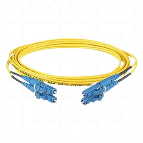 Jumper de Fibra Optica Monomodo 9/125 OS2, LC-LC Duplex, OFNR (Riser), Color Amarillo, 2 Metros