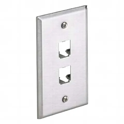 Placa de Pared Vertical, de Acero Inoxidable, Salida Para 2 Puertos Mini-Com